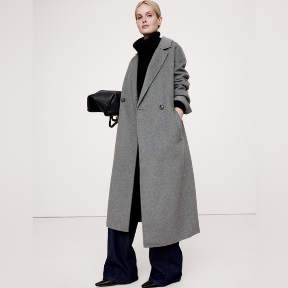 NWT Banana Republic Black Double Faced Wrap Coat Size Small Petite. - Picture 4 of 12